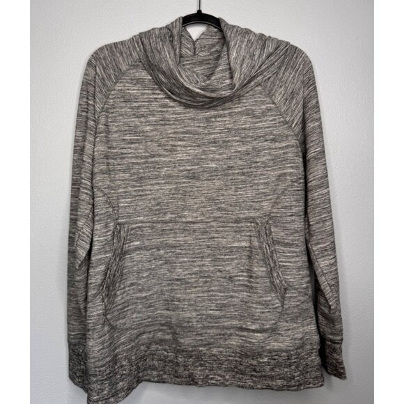 L.L. Bean Tops - L.L. Bean Womens XL Gray Pullover Cozy Top Casual Kangaroo Pocket Cowl Neck